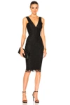 VICTORIA BECKHAM VICTORIA BECKHAM FLORAL LACE V NECK FITTED DRESS IN BLACK,DRS FIT 141 PSS17