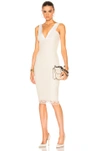 VICTORIA BECKHAM VICTORIA BECKHAM FLORAL LACE V NECK FITTED DRESS IN WHITE,DRS FIT 141 PSS17