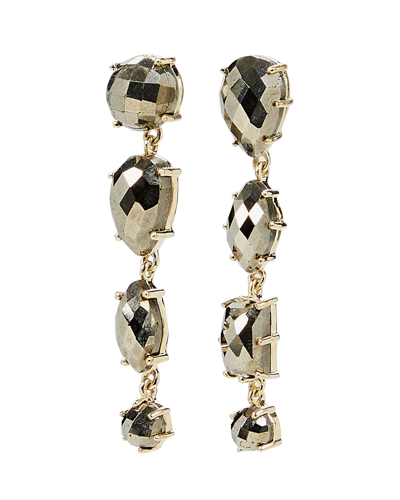 Ela Rae Mismatched Gem Drop Earrings In Gunmetal