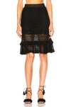 JONATHAN SIMKHAI Ruffle Crochet Layered Mini Skirt,R3286 SW