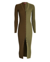Staud Women's Shoko Colorblock Body-con Sweaterdress In Green
