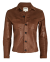 L Agence L'agence Janelle Coated Cropped Jacket In Brown