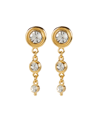 Ben-amun Tiered Crystal Drop Earrings In Gold