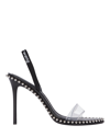 Alexander Wang Two-tone Leather And Pvc Sandals In Black