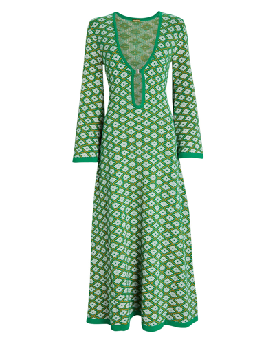 Dodo Bar Or Lori Low Cut Midi Dress In Green | ModeSens