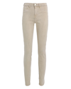 L Agence Margot Cropped Coated High-rise Skinny Jeans In Beige