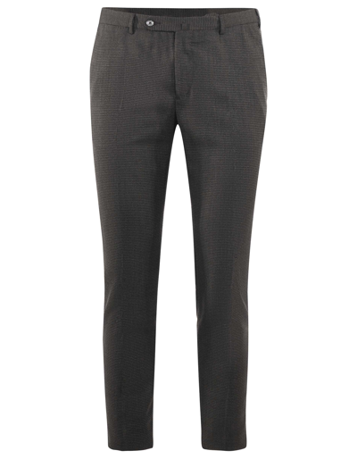 Pt01 Trousers In Stretch Wool Blend In Marrone