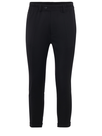 Yes London Trousers In Stretch Wool In Nero