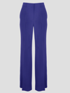 Alberta Ferretti Viscose Stretch Trousers In Blue