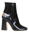 Maison Margiela Mm22 Brushed Leather Ankle Boots With Squared Toe Heel 10.5c In Black