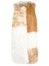 Alabama Muse Oversize Faux-fur Gilet In Beige+bianco