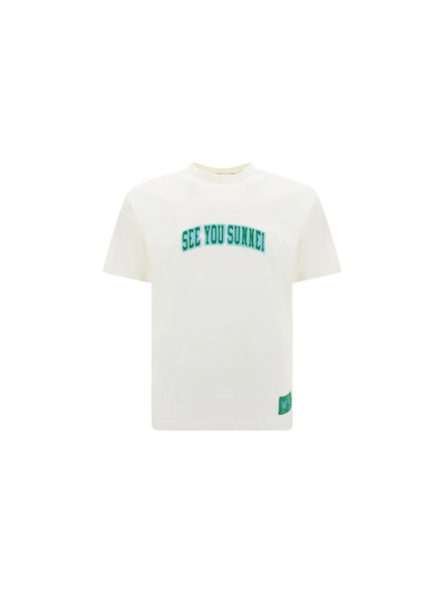 Sunnei Logo-patch T-shirt In Off White