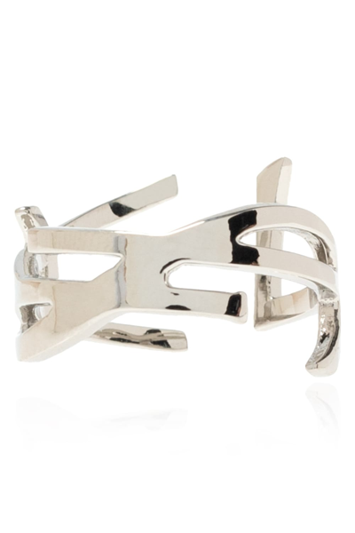 Saint Laurent Opyum Twist Ring In Silver