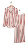 Nordstrom Rack Tranquility Long Sleeve Shirt & Pants Two-piece Pajama Set In Pink Gem Candy Stripe