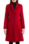 Sofia Cashmere Shawl Collar Wool Blend Coat In Red