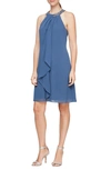Slny Petites Womens Mini Embellished Two Piece Dress In Wed