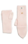 Ugg Cozy Ribbed Knit Flip Mittens In Light Pink