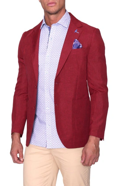 Tailorbyrd Modern Fit Tonal Melange Sportcoat In Red