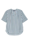 Nydj Charming Oversized V-neck Top In Jeanne Geo