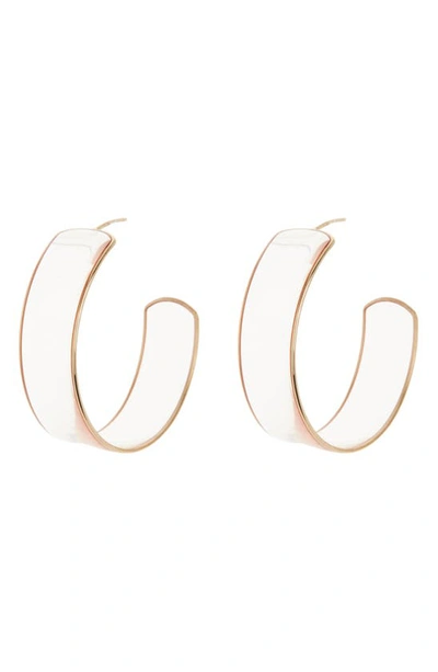 Melrose And Market 50mm Wide Plastic Hoop Earrings In Blush- Gold