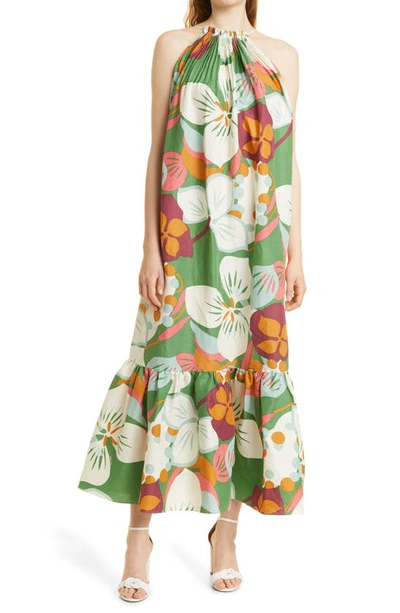 Ted Baker Dulina Strappy Linen Blend Maxi Dress In Green