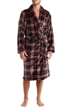 Nordstrom Rack Patterned Plush Robe In Black Danville Plaid