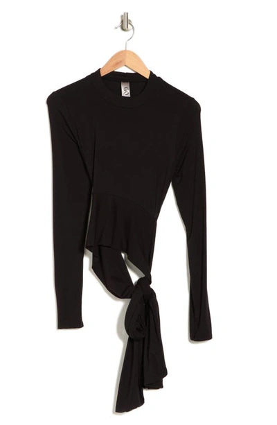 Go Couture Wrap Front Top In Black