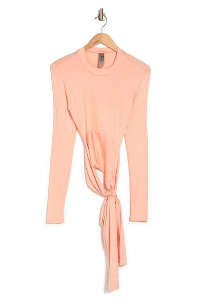 Go Couture Wrap Front Top In Pale Rosette