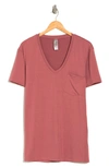 Go Couture Deep V-neck Boyfriend Tee In Dahlia