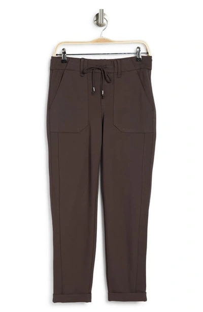Democracy Ab Leisure High Rise Patch Pocket Utility Roll Cuff Drawstring Pants In Es-espresso