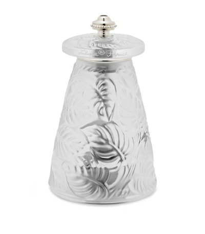 Lalique Feuilles Crystal Pepper Grinder In Clear