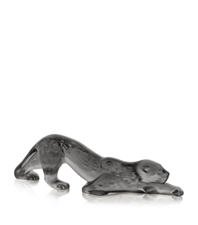 Lalique Zeila Panther Sculpture In Grey