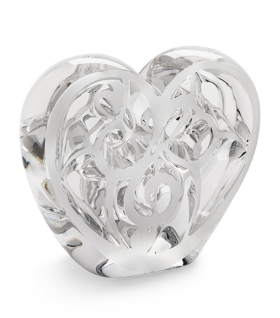 Lalique Music Is Love Heart Sculpture In Clear