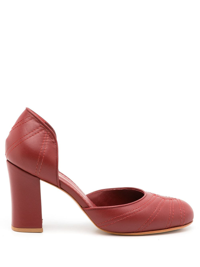 Sarah Chofakian D'orsay Henry Pumps In Red