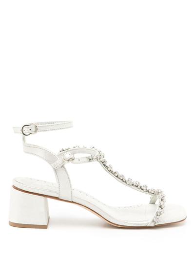 Sarah Chofakian Lumiere Crystal-embellished Sandals In Grey