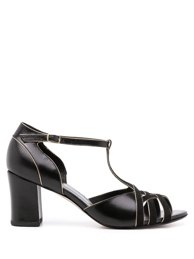 Sarah Chofakian Chiara Leather Sandals In Black