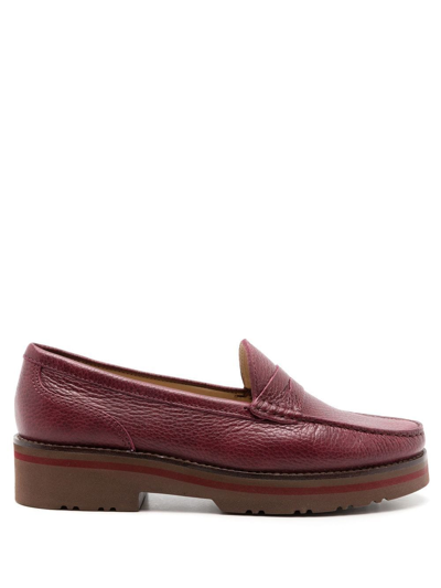 Sarah Chofakian Verona Platform Loafers In Red