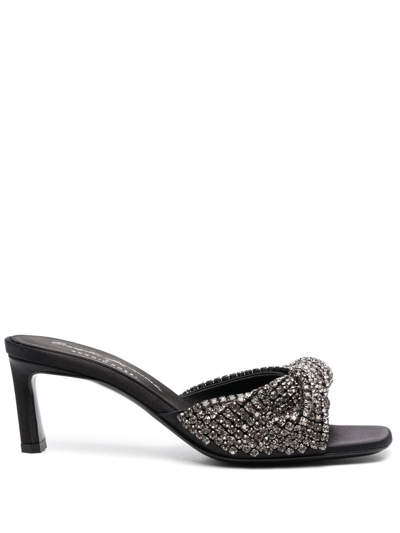 Sergio Rossi Crystal-embellished Sandals In Black