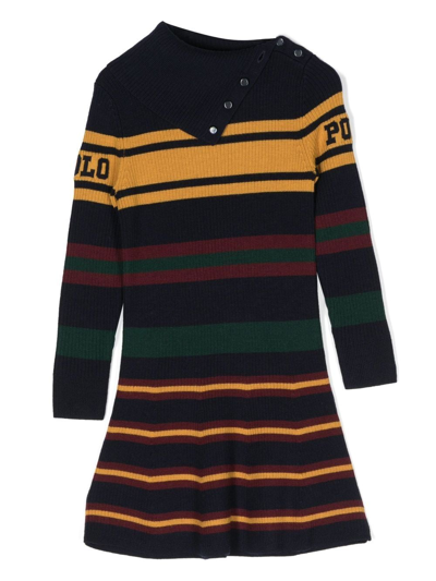 Ralph Lauren Kids' Striped Woollen Dress In Multi