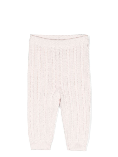 Ralph Lauren Babies' Cable-knit Trousers In Pink