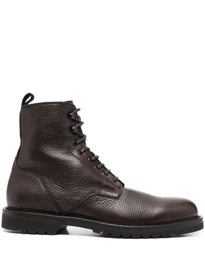 Harrys Of London Lace-up Combat Boots In Brown