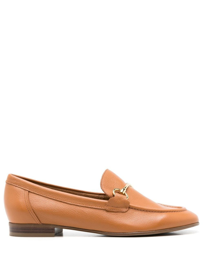 Sarah Chofakian Siena Oxford Leather Loafers In Brown