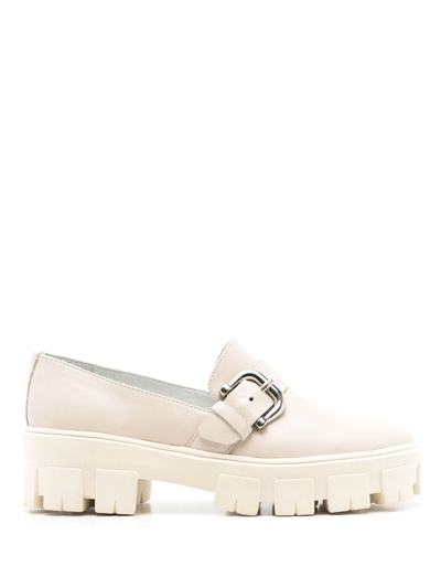 Sarah Chofakian Tratorado Buckled Loafers In Neutrals