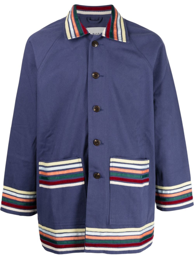 Bode Stripe-detail Shirt Jacket In Blue