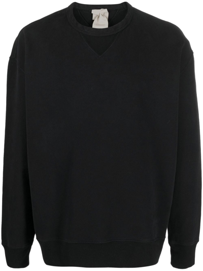 Ten C Logo-patch Crewneck Sweatshirt In Black