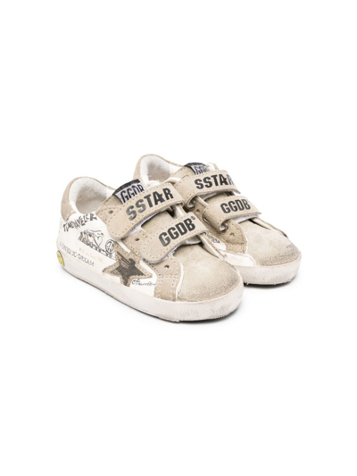 Golden Goose Kids' Superstar Touch-strap Sneakers In White