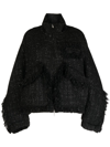 GOEN J STAND-COLLAR TWEED BOMBER JACKET