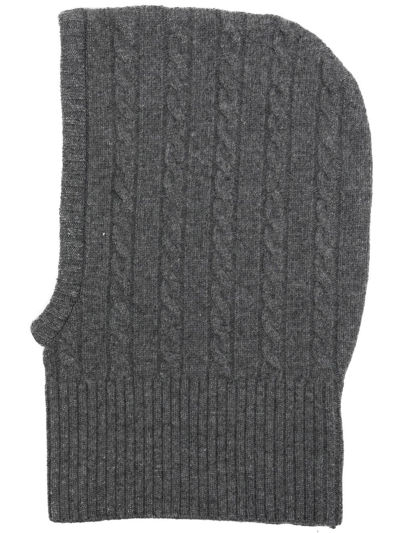 Goen J Cable-knit Cashmere-blend Balaclava In Grey