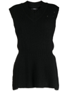 GOEN J SIDE-SLIT RIBBED JUMPER VEST