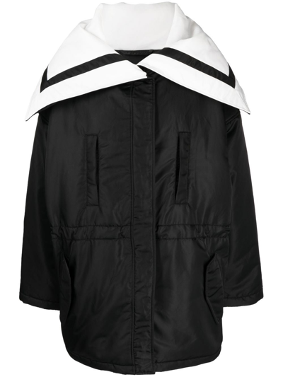 Goen J Sailor-collar Padded Coat In Black
